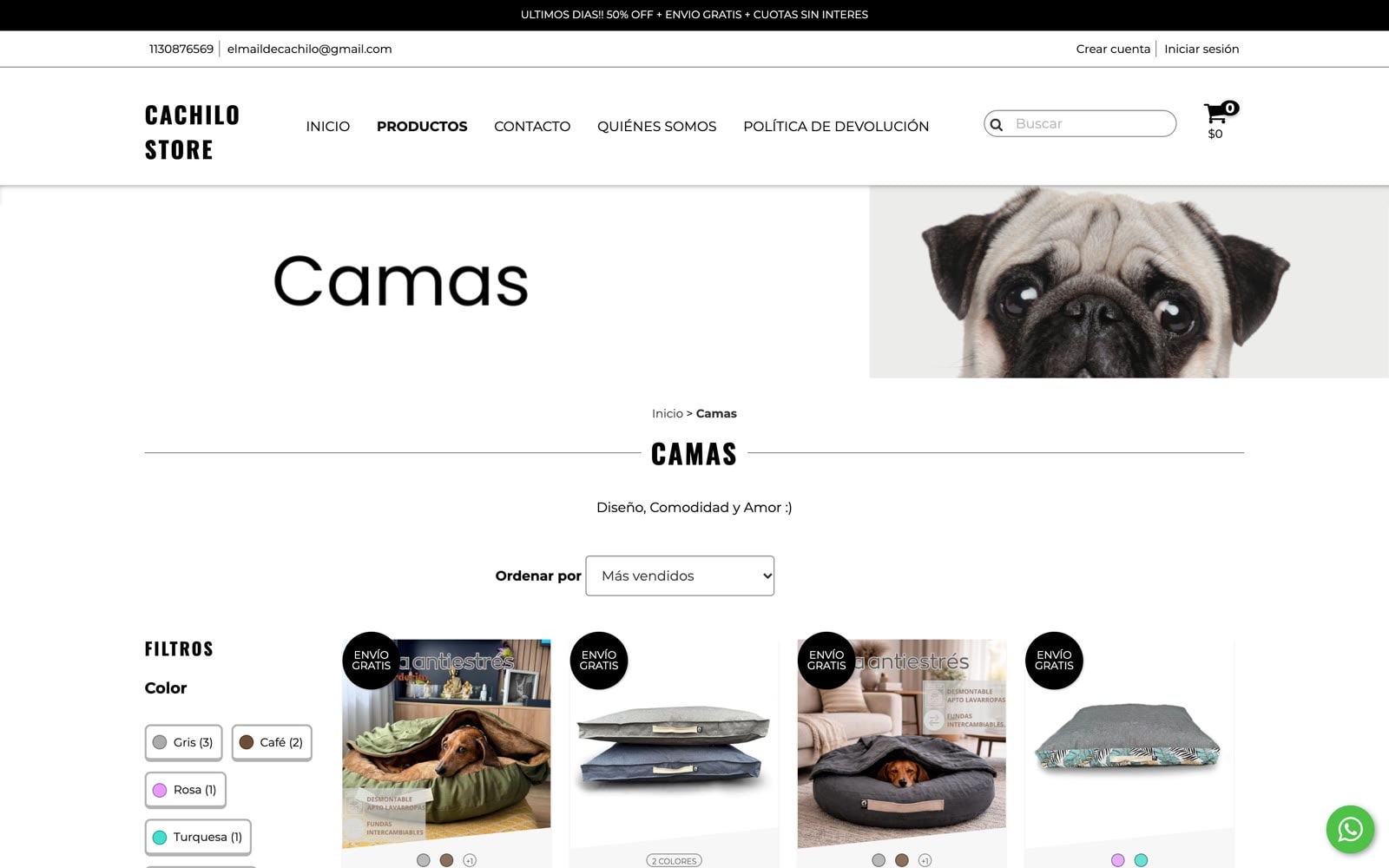 Categoría de la tienda antes: diseño de plantilla